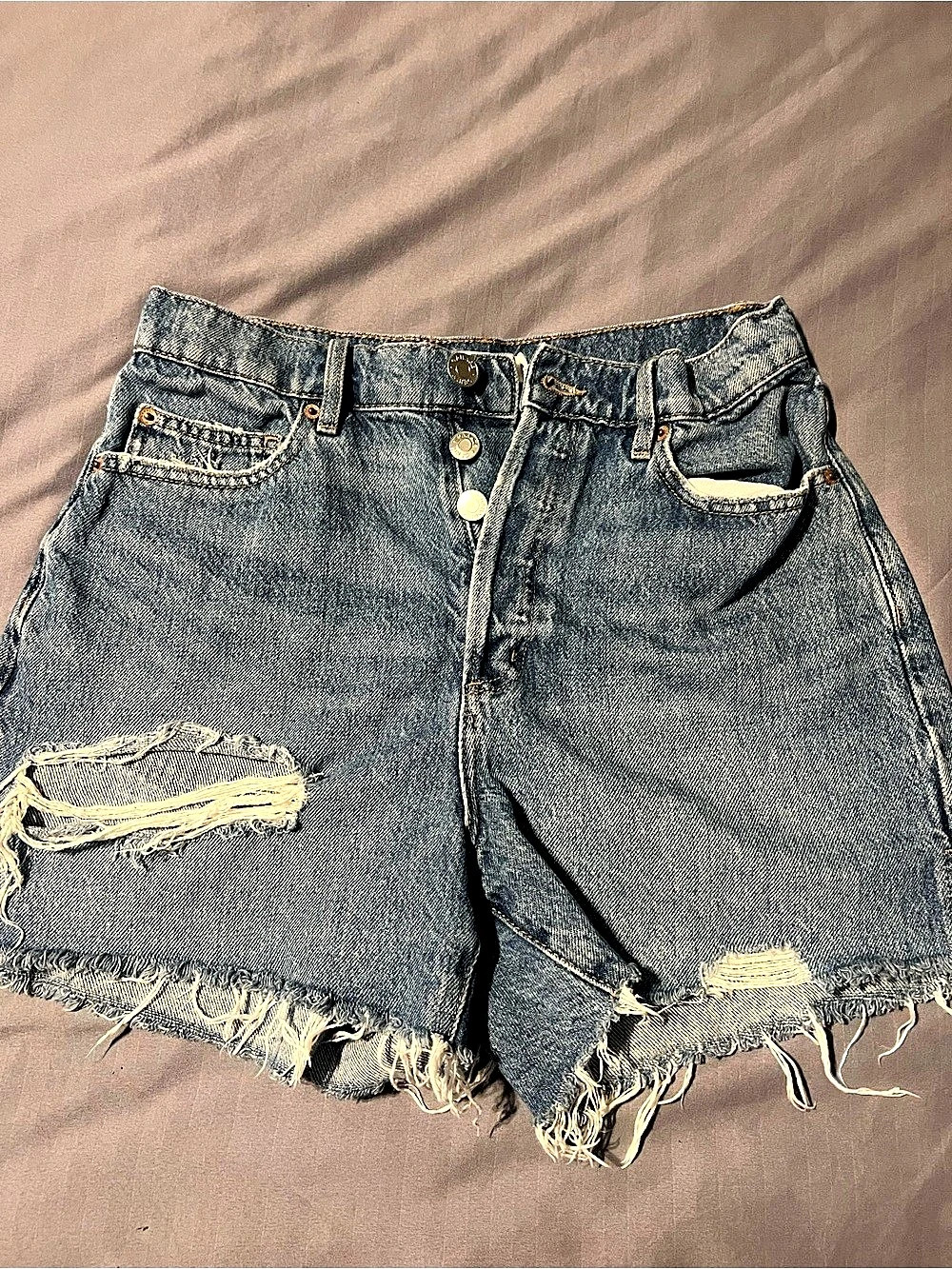 Garage Denim Short distressed button fly Cut-Off Jean Shorts Waist 27